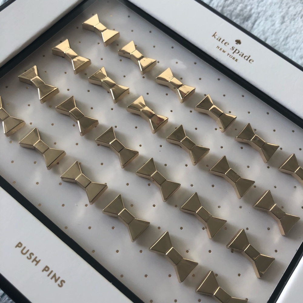NWT Kate Spade gold bow push pins - Picture 3 of 3